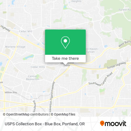 Mapa de USPS Collection Box - Blue Box