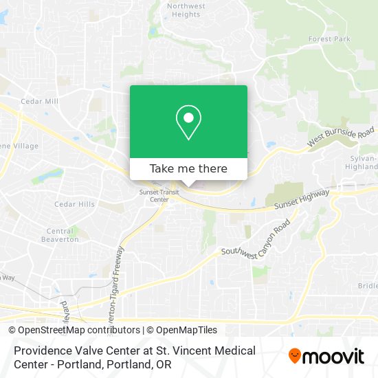 Mapa de Providence Valve Center at St. Vincent Medical Center - Portland