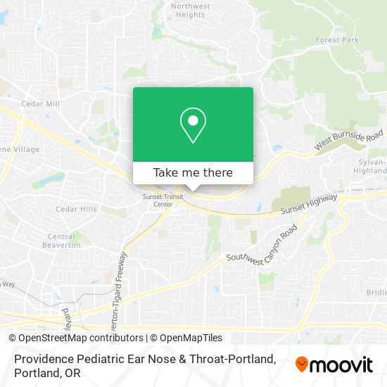 Providence Pediatric Ear Nose & Throat-Portland map