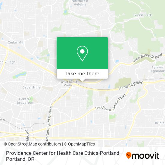 Mapa de Providence Center for Health Care Ethics-Portland