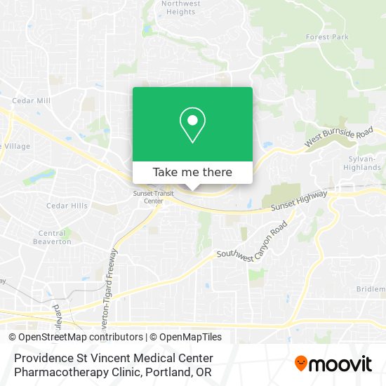 Providence St Vincent Medical Center Pharmacotherapy Clinic map