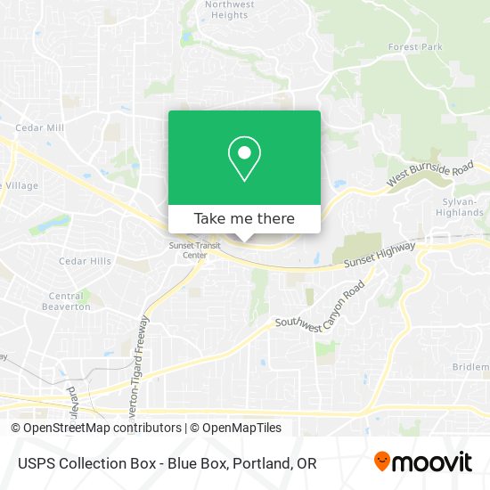 USPS Collection Box - Blue Box map