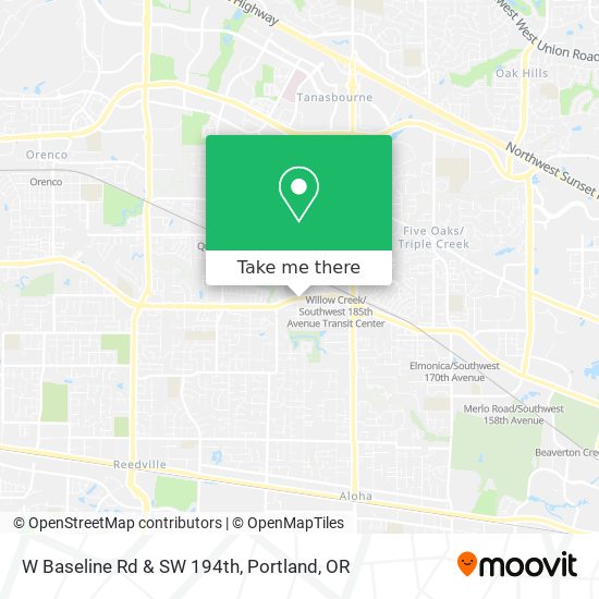 Mapa de W Baseline Rd & SW 194th