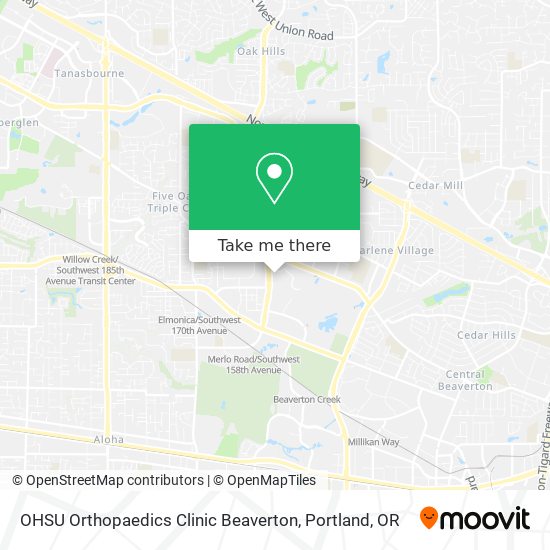 OHSU Orthopaedics Clinic Beaverton map
