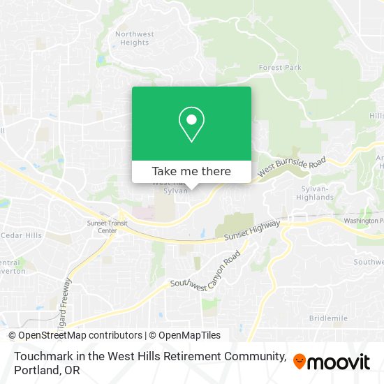 Touchmark in the West Hills Retirement Community map