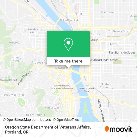 Mapa de Oregon State Department of Veterans Affairs