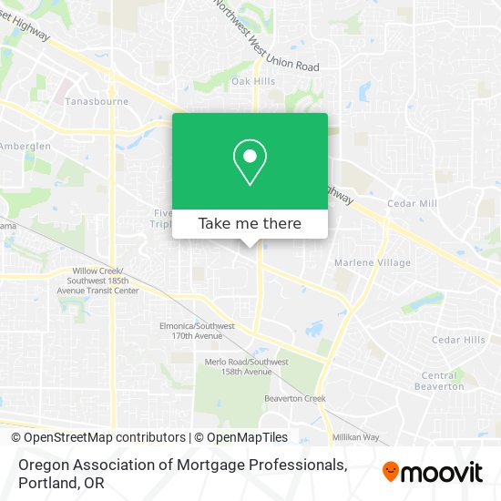 Mapa de Oregon Association of Mortgage Professionals