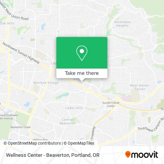 Wellness Center - Beaverton map