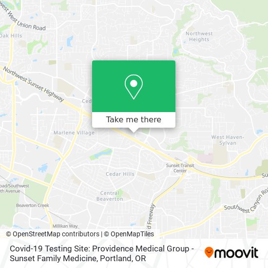 Mapa de Covid-19 Testing Site: Providence Medical Group - Sunset Family Medicine