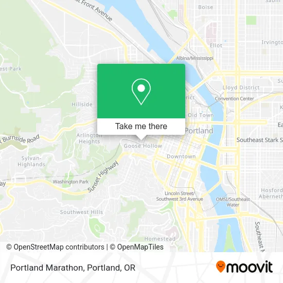 Mapa de Portland Marathon