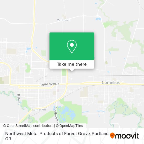 Northwest Metal Products of Forest Grove map