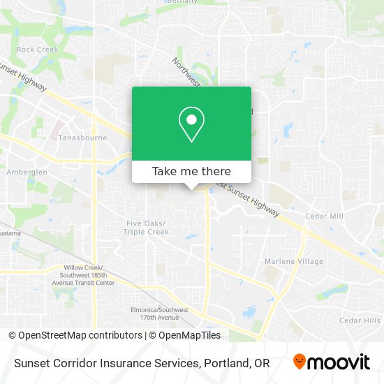 Sunset Corridor Insurance Services map