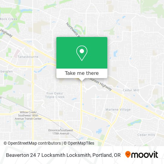 Mapa de Beaverton 24 7 Locksmith Locksmith