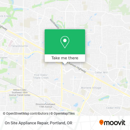 Mapa de On Site Appliance Repair