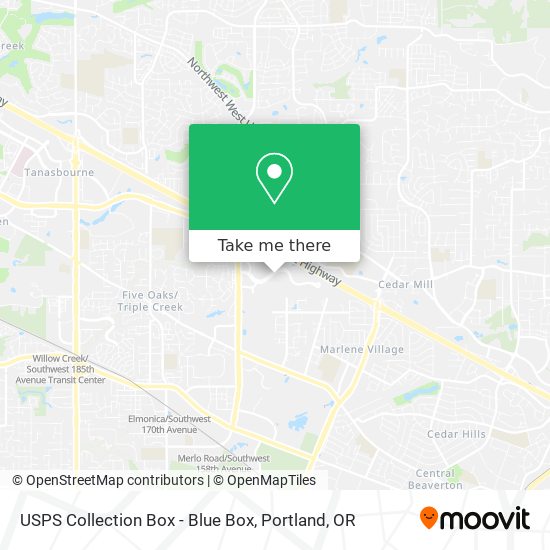 USPS Collection Box - Blue Box map