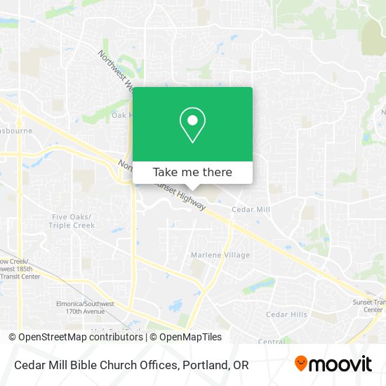 Cedar Mill Bible Church Offices map