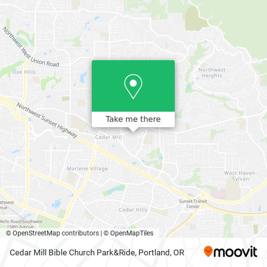 Cedar Mill Bible Church Park&Ride map