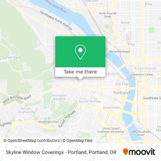 Skyline Window Coverings - Portland map