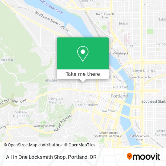 Mapa de All In One Locksmith Shop