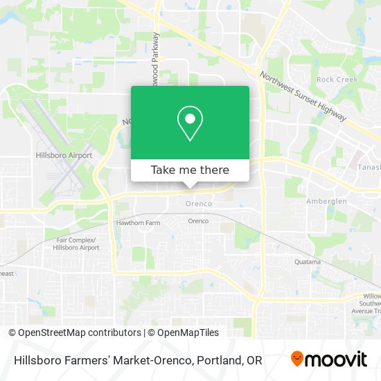 Hillsboro Farmers' Market-Orenco map