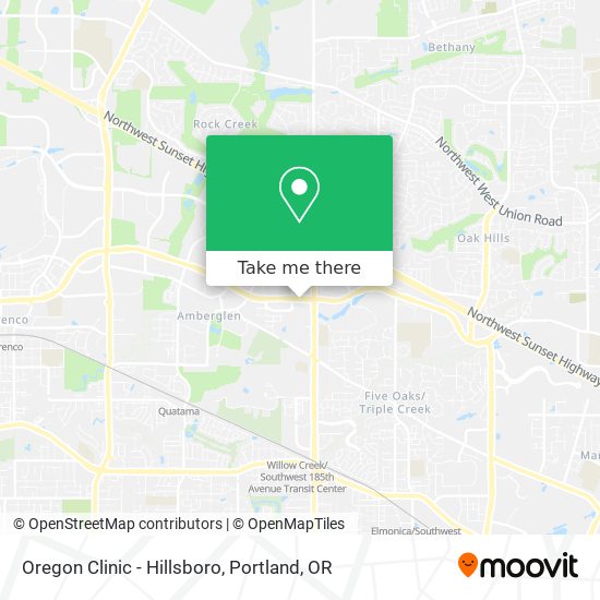 Mapa de Oregon Clinic - Hillsboro