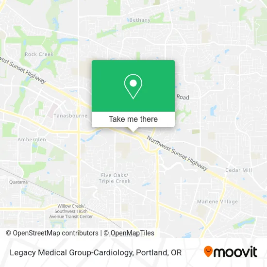 Legacy Medical Group-Cardiology map