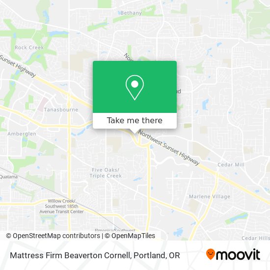 Mattress Firm Beaverton Cornell map