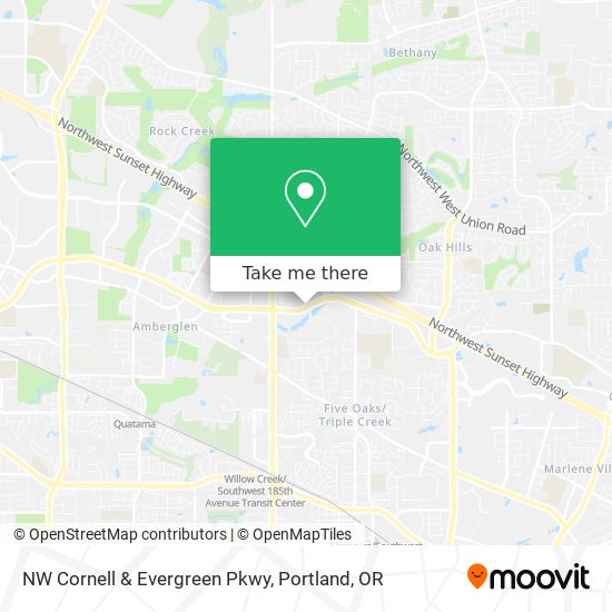 NW Cornell & Evergreen Pkwy map
