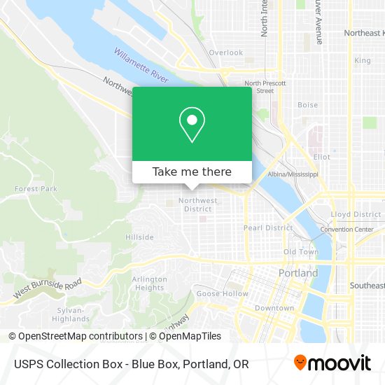 USPS Collection Box - Blue Box map