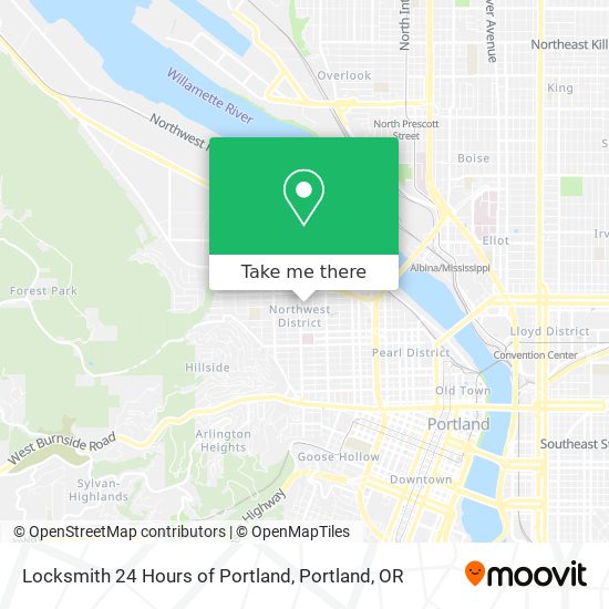 Locksmith 24 Hours of Portland map