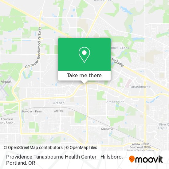 Mapa de Providence Tanasbourne Health Center - Hillsboro
