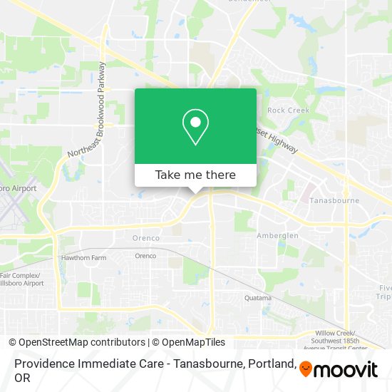Providence Immediate Care - Tanasbourne map