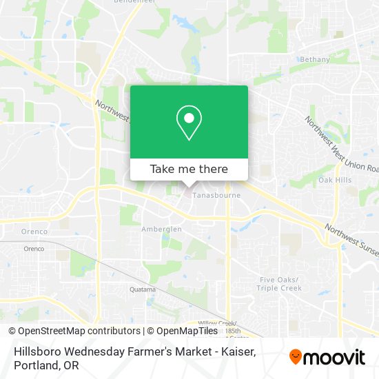 Hillsboro Wednesday Farmer's Market - Kaiser map