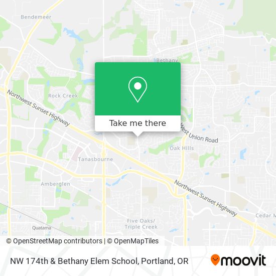 NW 174th & Bethany Elem School map