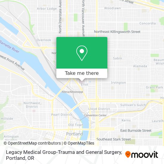 Legacy Medical Group-Trauma and General Surgery map
