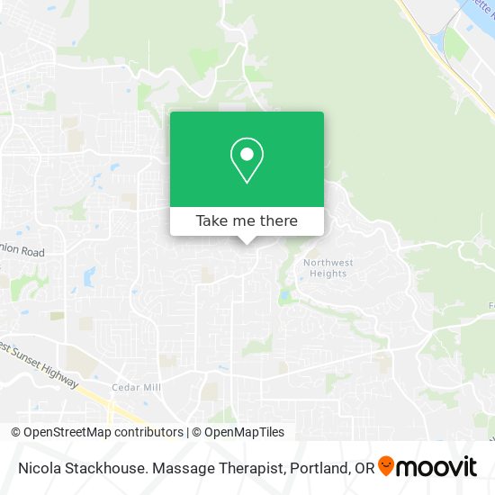 Mapa de Nicola Stackhouse. Massage Therapist