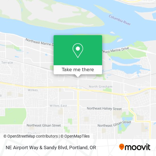 NE Airport Way & Sandy Blvd map