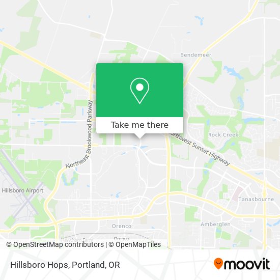 Hillsboro Hops map