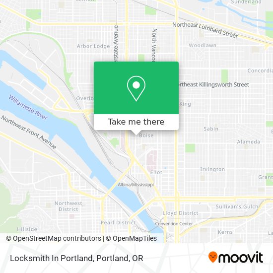 Locksmith In Portland map