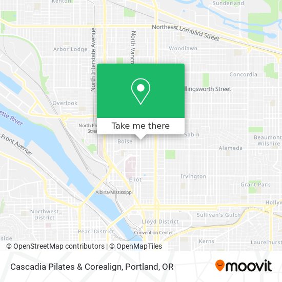 Cascadia Pilates & Corealign map