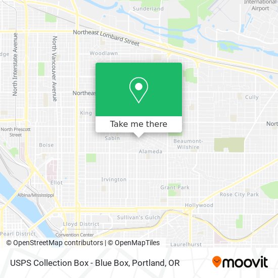 Mapa de USPS Collection Box - Blue Box