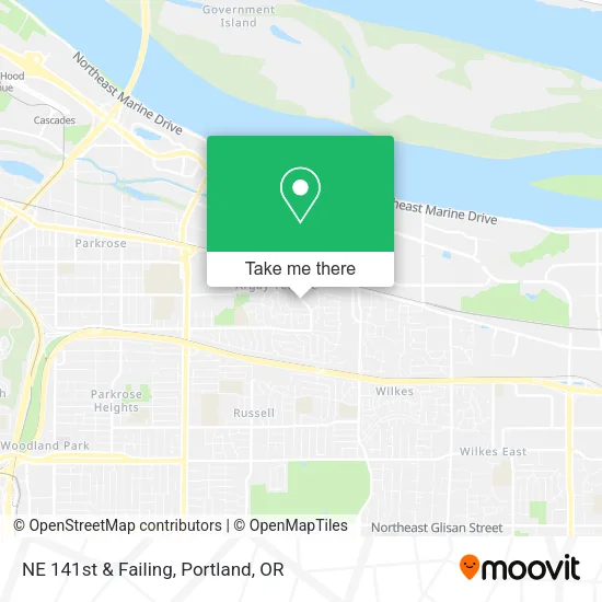 NE 141st & Failing map