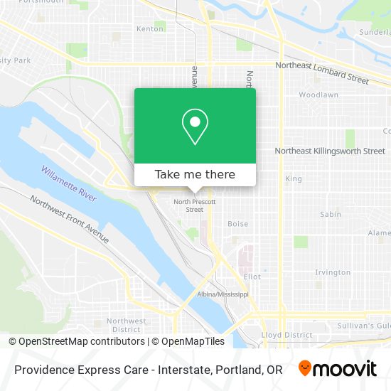 Providence Express Care - Interstate map