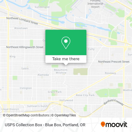 Mapa de USPS Collection Box - Blue Box