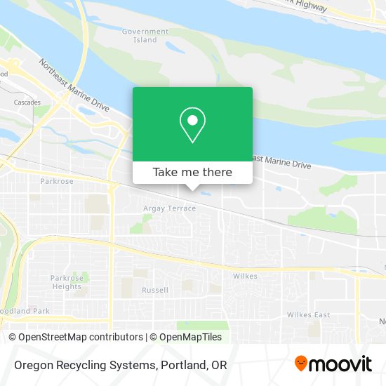 Mapa de Oregon Recycling Systems