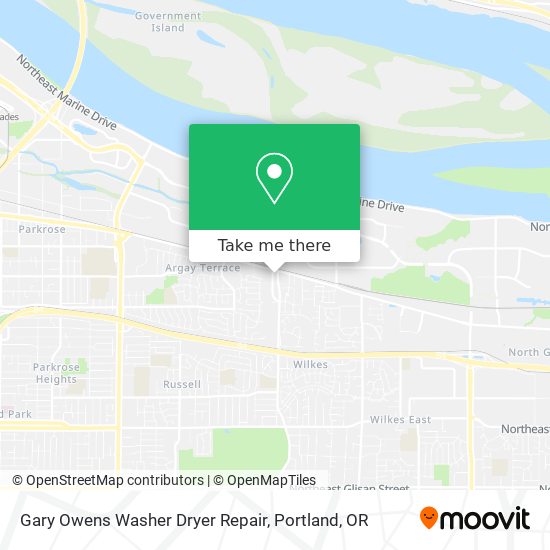 Mapa de Gary Owens Washer Dryer Repair