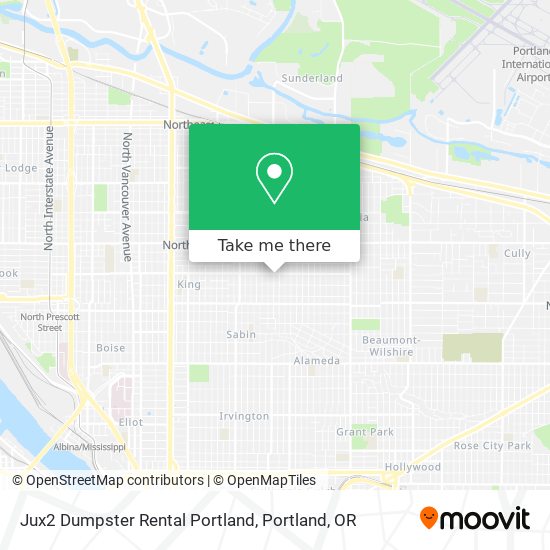 Jux2 Dumpster Rental Portland map