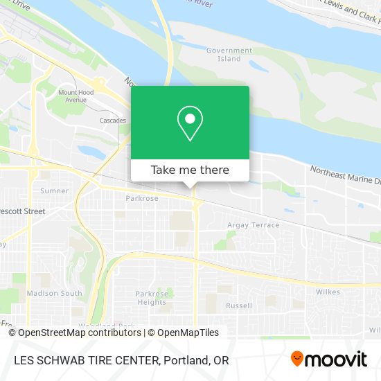 LES SCHWAB TIRE CENTER map