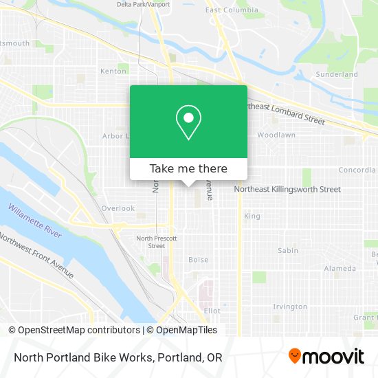 North Portland Bike Works map
