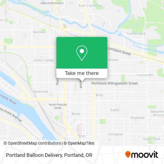 Mapa de Portland Balloon Delivery